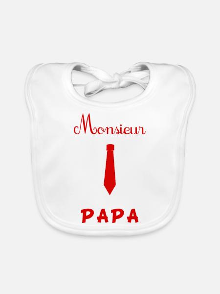 DAD. FATHER'S DAY. HAPPY FATHER'S DAY. HAPPY BIRTHDAY. - Organic Baby Bibs - white - Front