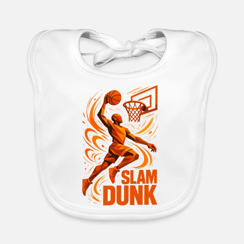 Basketball Slam Dunk Throw Player Dunking Gift Organic Baby Bibs