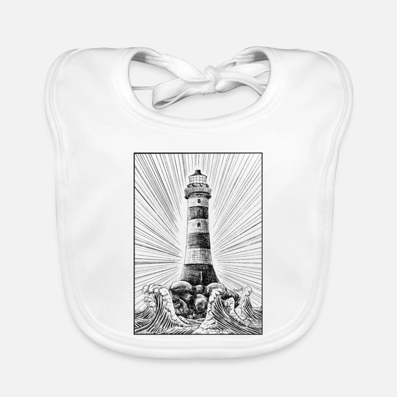 Lighthouse - Baby Bio-Lätzchen - Weiß