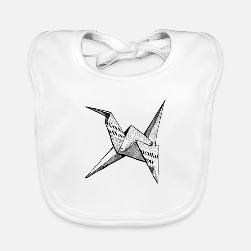 origami - Bavoir bio Bébé - blanc