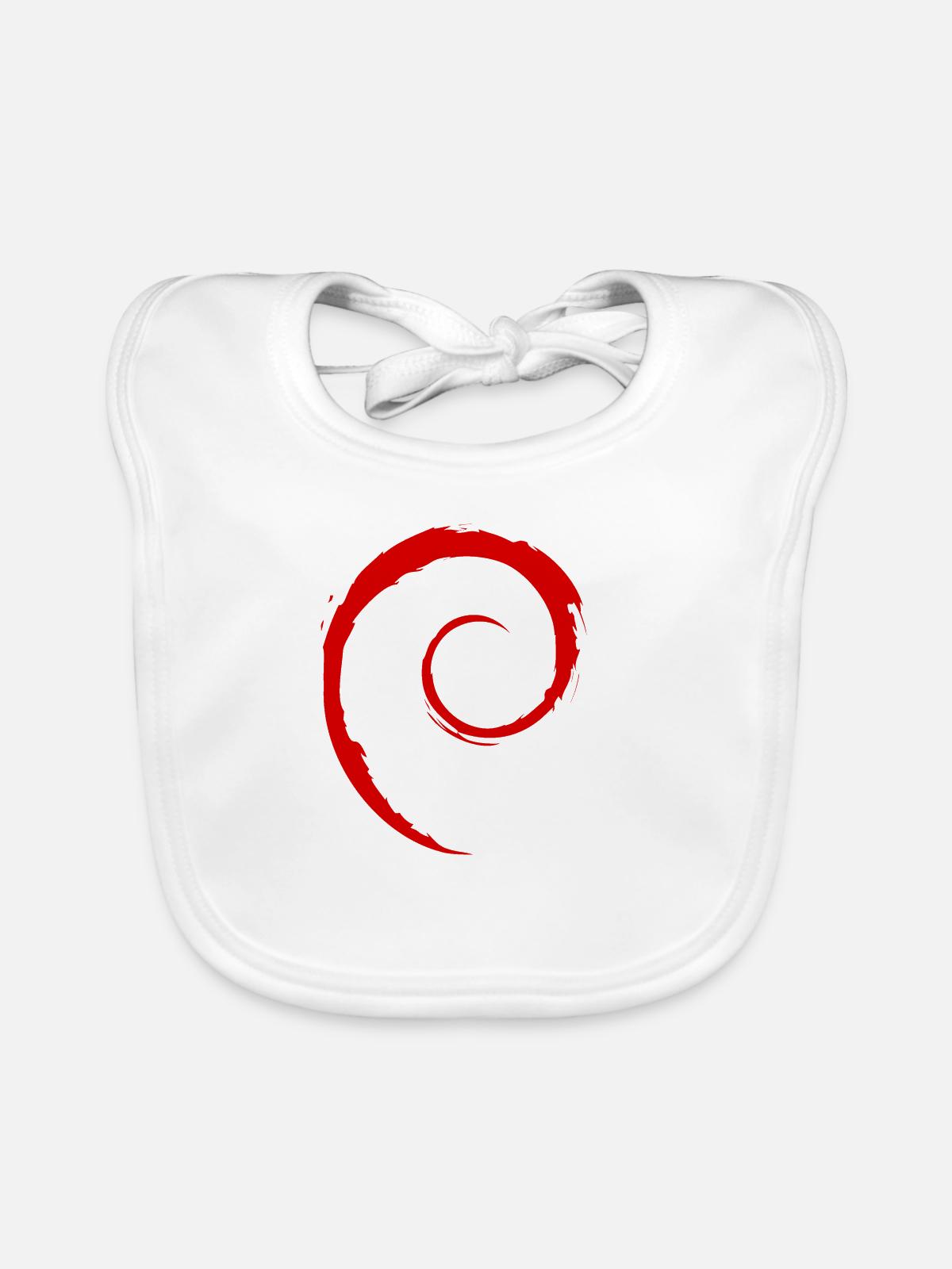 Austrian Debian Swirl - Baby Bio-Lätzchen - Weiß - Vorne