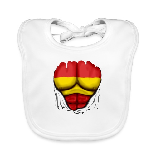 España Flag Ripped Muscles six pack chest t-shirt - Organic Baby Bibs