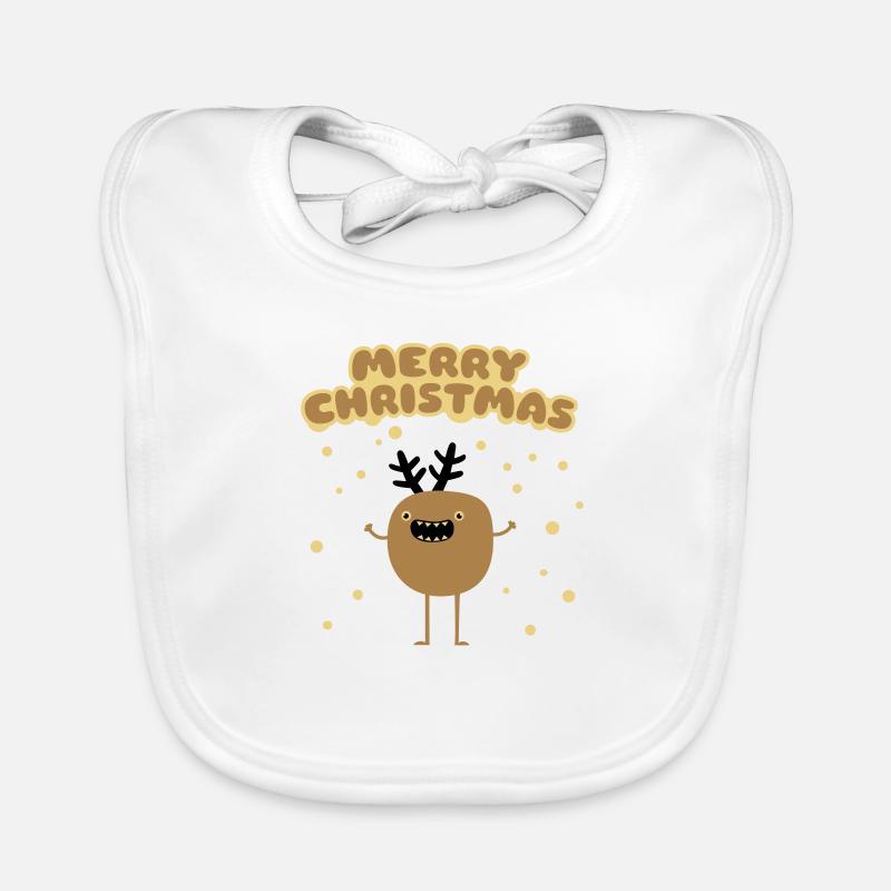 Funny Christmas Reindeer Organic Baby Bibs