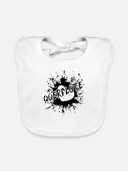 Querflöte - Baby Bio-Lätzchen - Weiß