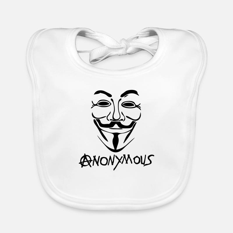 anarchy logo anonymous mask mask Organic Baby Bibs