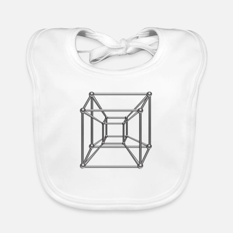 TESSERACT, Hypercube 4D, digital, Symbol - Bavoir bio Bébé