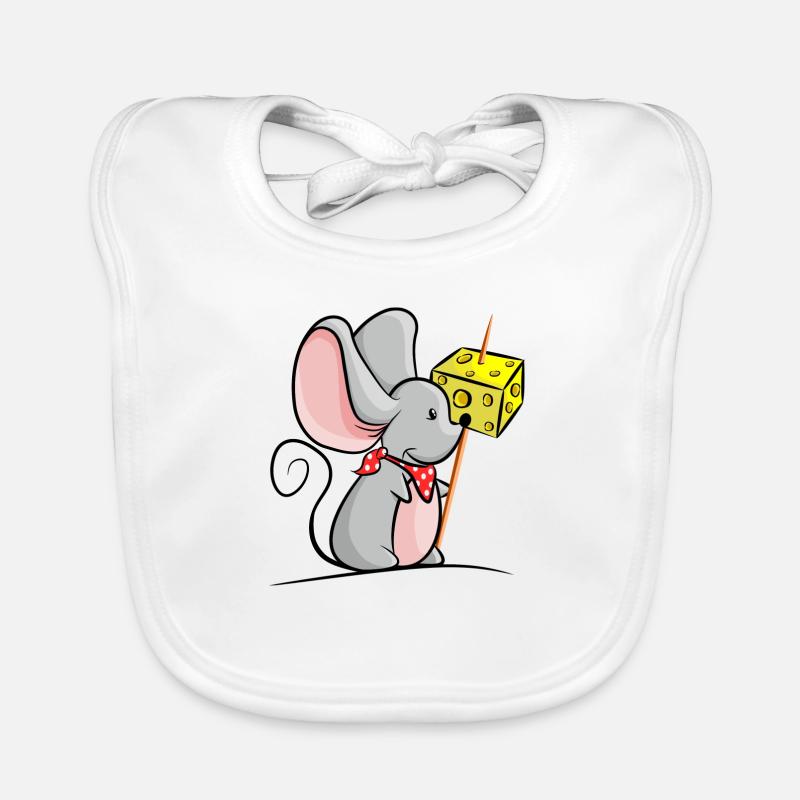 Mouse with cheese Organic Baby Bibs
