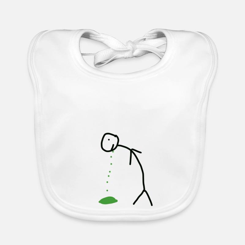 Puking stick figure Organic Baby Bibs