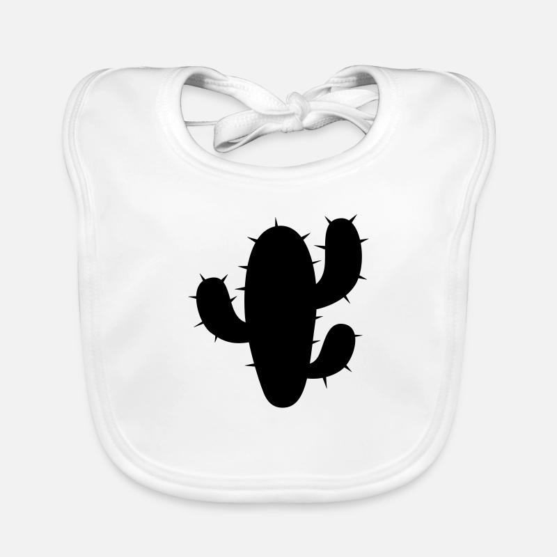 cactus - Bavoir bio Bébé - blanc
