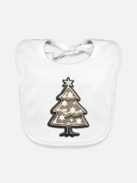 Christmas Tree Christmas - Organic Baby Bibs - white - Front