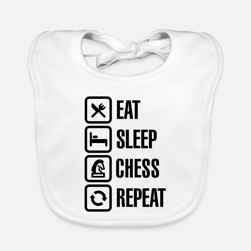 Eat Sleep Chess Repeat Baby Bio-Lätzchen