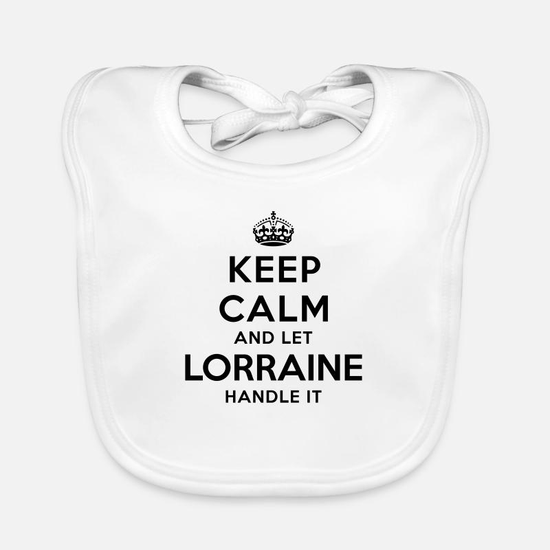 keep calm and let lorraine handle it Organic Baby Bibs