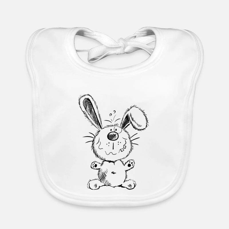 Mignon lapin dessin animé Bavoir bio Bébé