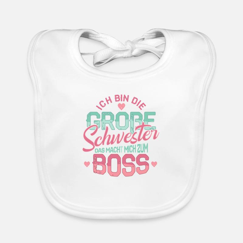 Grosse Schwester Boss Kind Geburt Schwangerschaft Baby Bio-Lätzchen