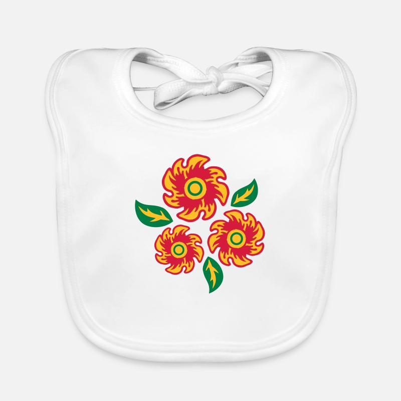 three bunch flowers Organic Baby Bibs