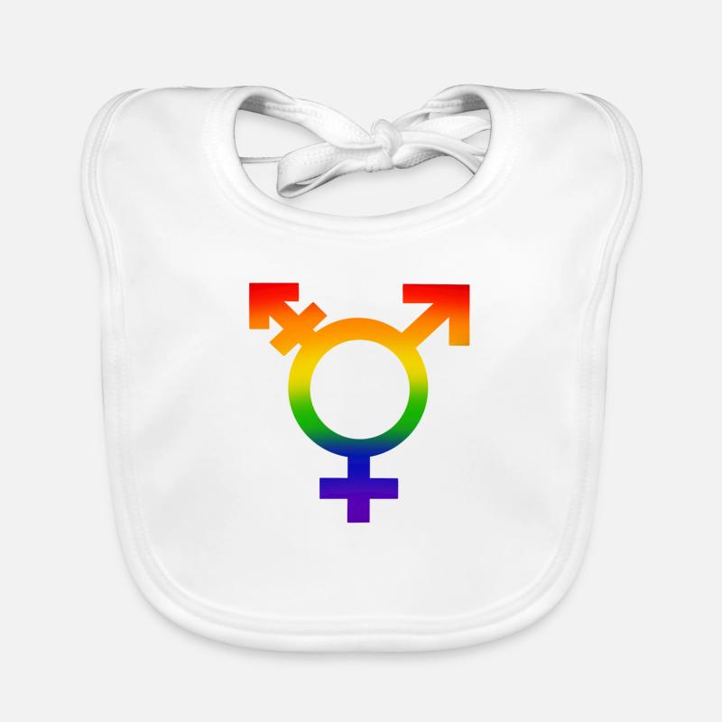 COULEUR DU SYMBOLE DE GENRE - Bavoir bio Bébé - blanc