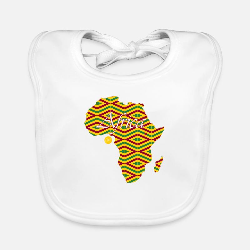 Woezoo - Africa map printed fabric Organic Baby Bibs