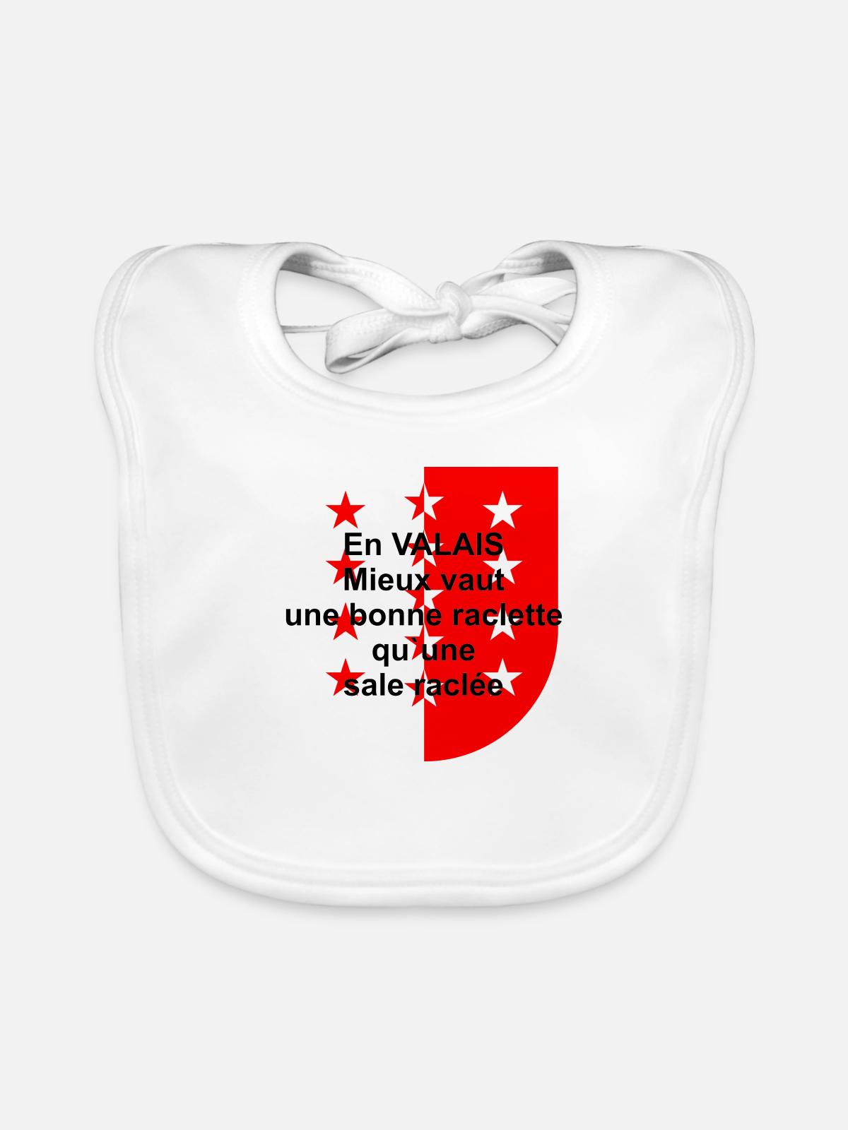 spreadshirt3 - Bavoir bio Bébé - blanc - Devant