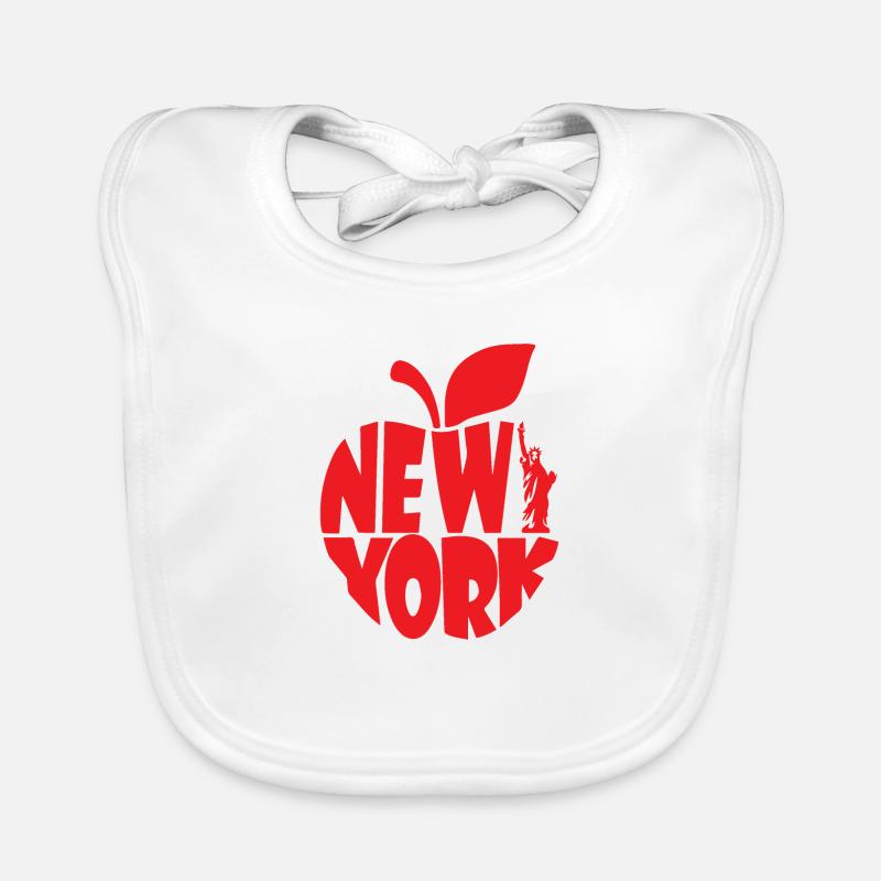 Accro à New York - Bavoir bio Bébé - blanc