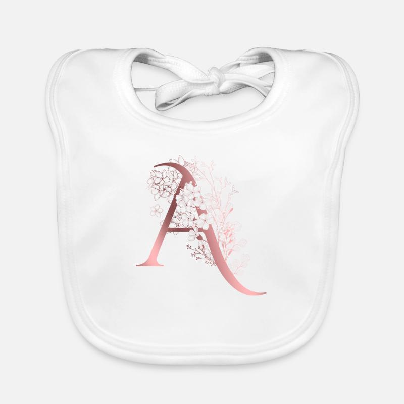 Letter A First name Organic Baby Bibs