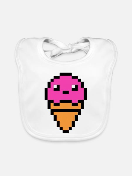 ice cream - Organic Baby Bibs - white - Front
