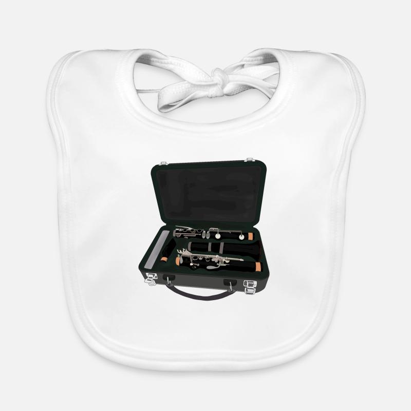 Clarinet Disassembled Inside a Suitcase Organic Baby Bibs