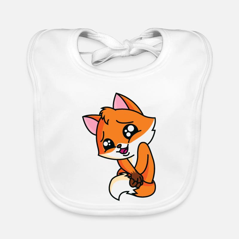 Glücklicher Fuchs - Baby Bio-Lätzchen - Weiß