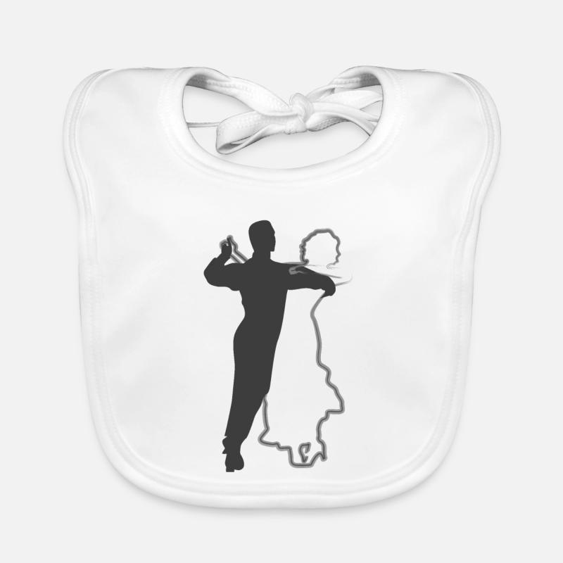 Conception élégante de silhouettes de couple dansant Bavoir bio Bébé