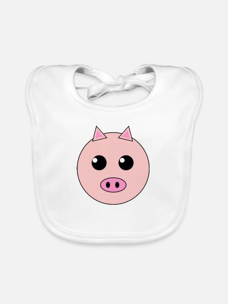 Schwein - Baby Bio-Lätzchen - Weiß