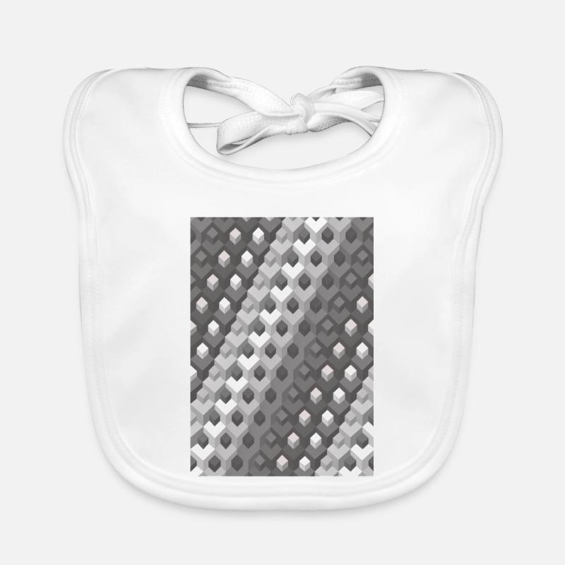 Grayscale gradient Left turn Organic Baby Bibs