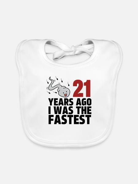 21 Years Ago I Was The Fastest - Organic Baby Bibs - white - Front