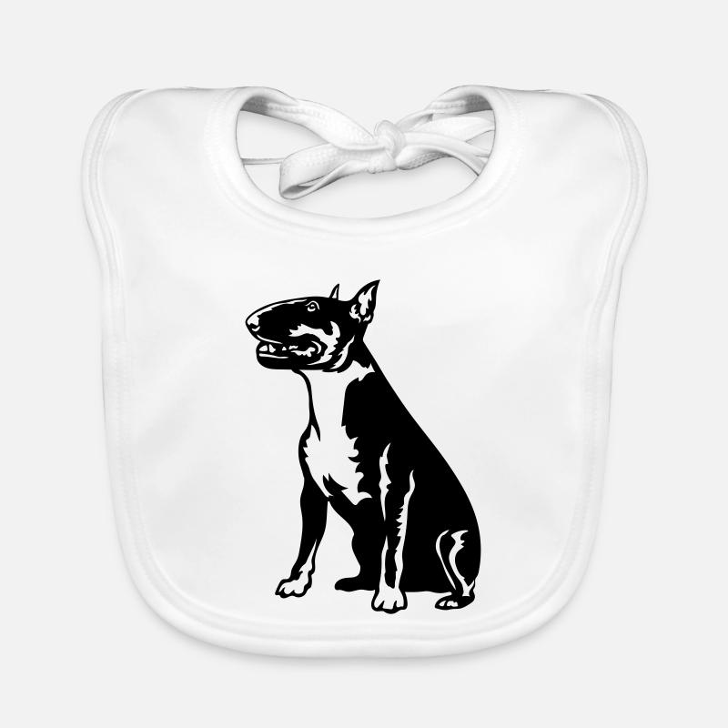 Bullterrier - Baby Bio-Lätzchen - Weiß