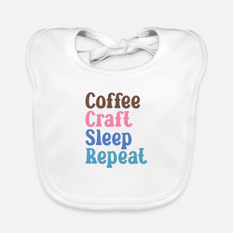Manger, dormir, café, répéter Bavoir bio Bébé