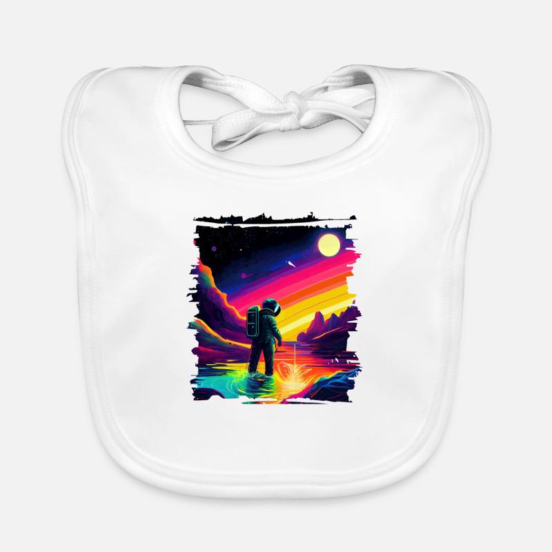 Outer Space Art Aquarell tropfender Raumfahrer Baby Bio-Lätzchen