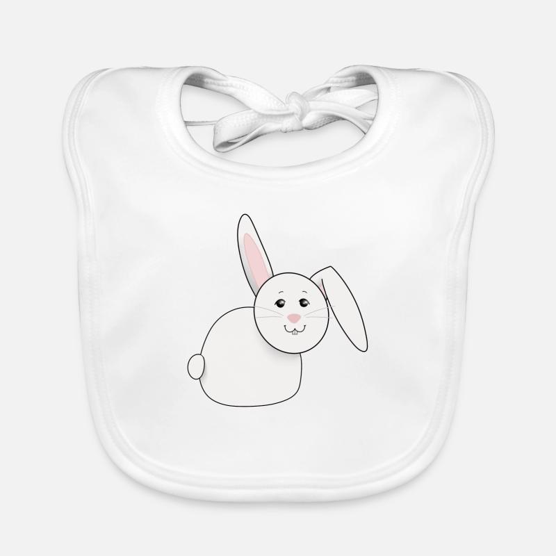 sweet, white, fat rabbit, Easter Organic Baby Bibs