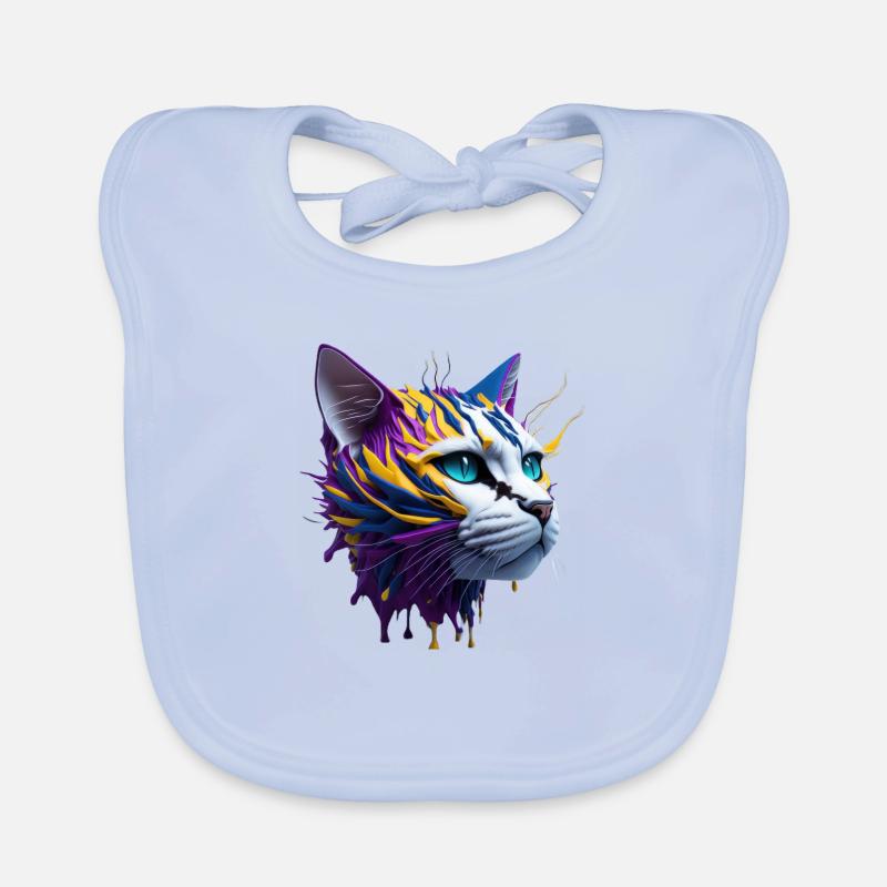 cat lovers, cat 3d ,chat tigré Bavoir bio Bébé