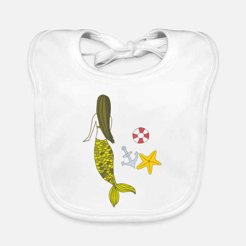 Mermaid Daylight Saving Time Organic Baby Bibs