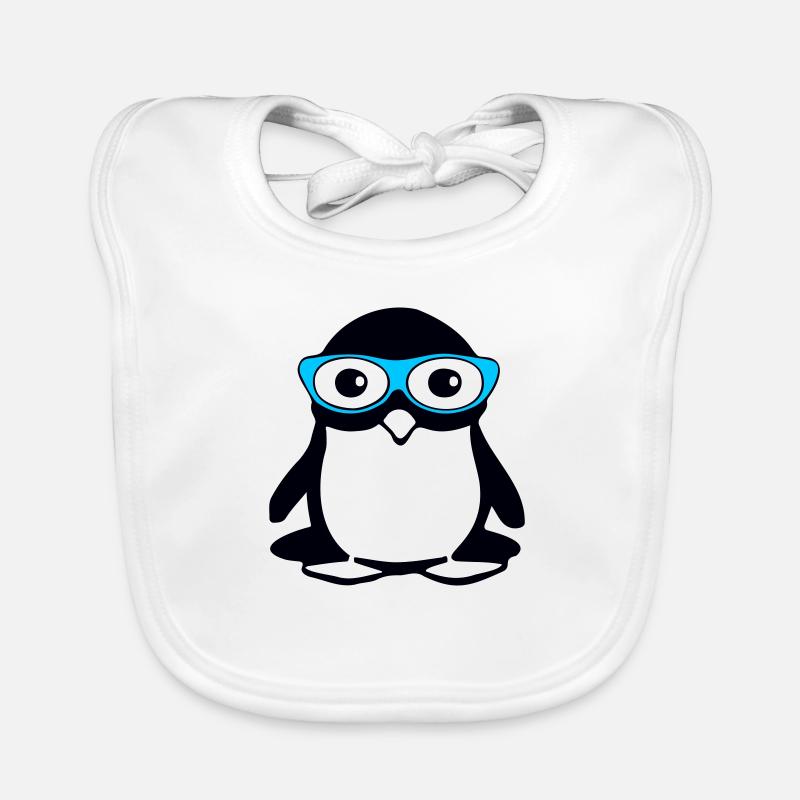 Pingouin mignon avec des lunettes, illustration vectorielle Bavoir bio Bébé