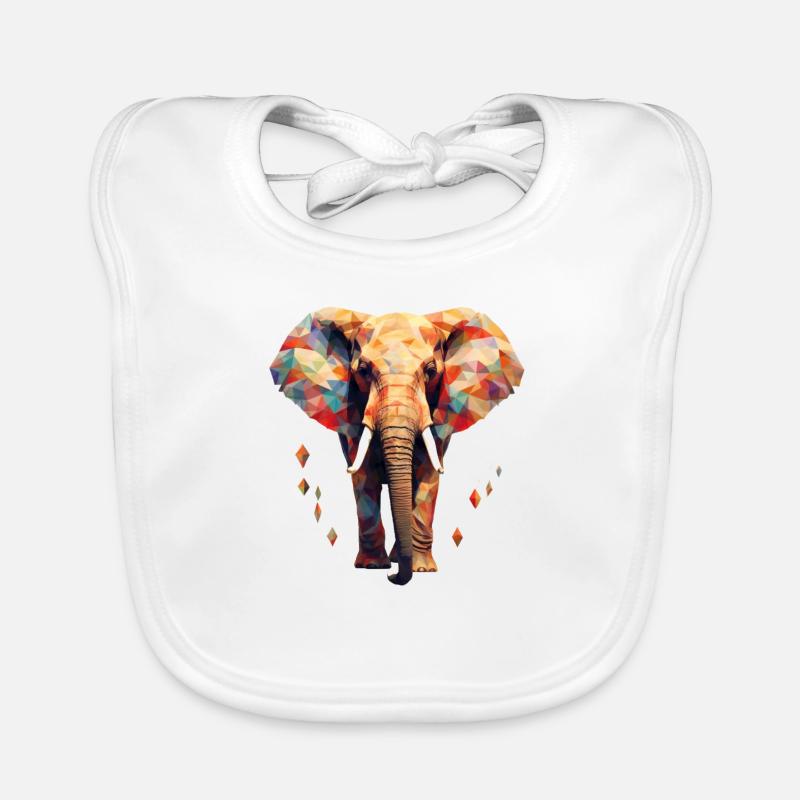 Geometric elephant Organic Baby Bibs