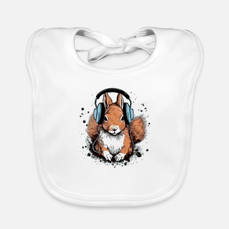 Jiko das audiophile Eichhörnchen Baby Bio-Lätzchen