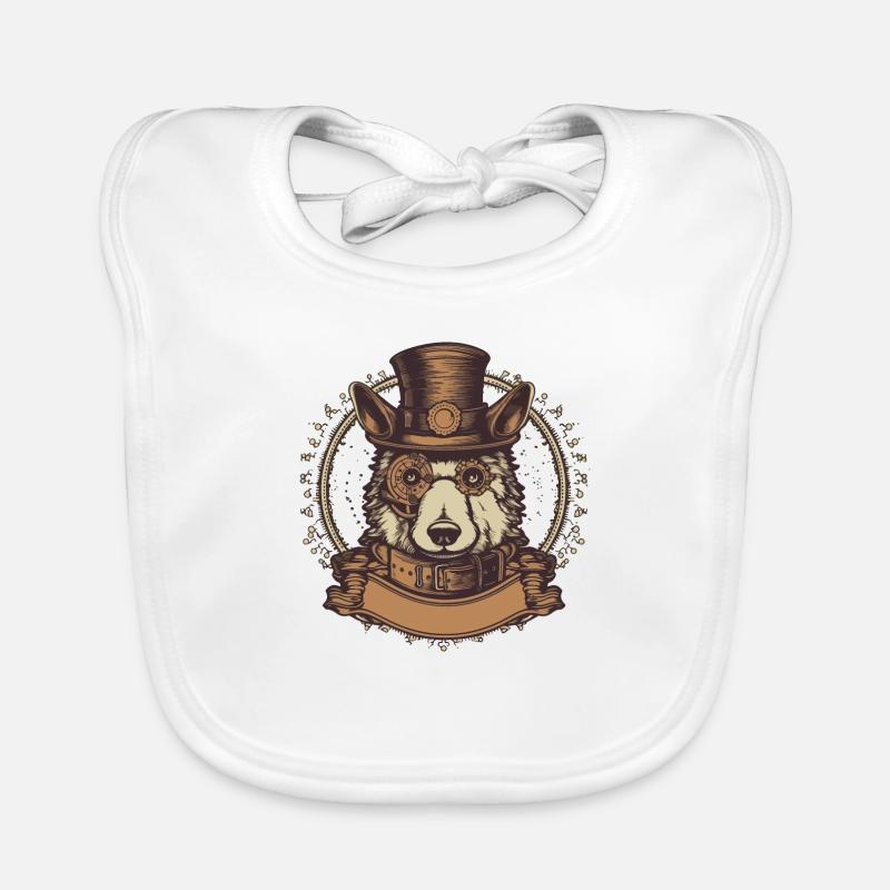 Steampunk Chien 2 Bavoir bio Bébé