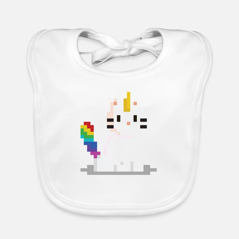 Pixel Einhorn Katze Baby Bio-Lätzchen