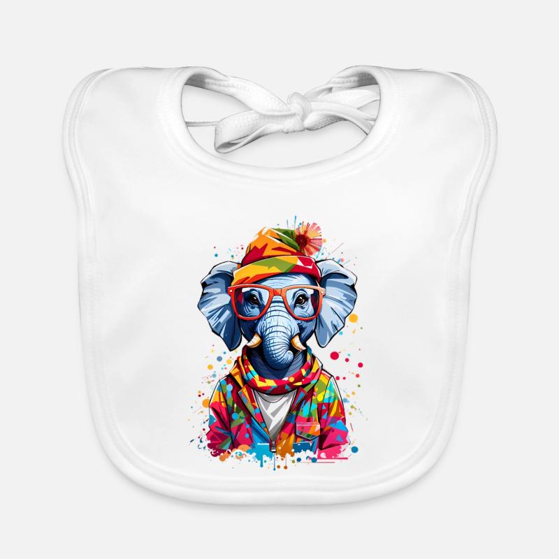 Éléphant cool Bavoir bio Bébé
