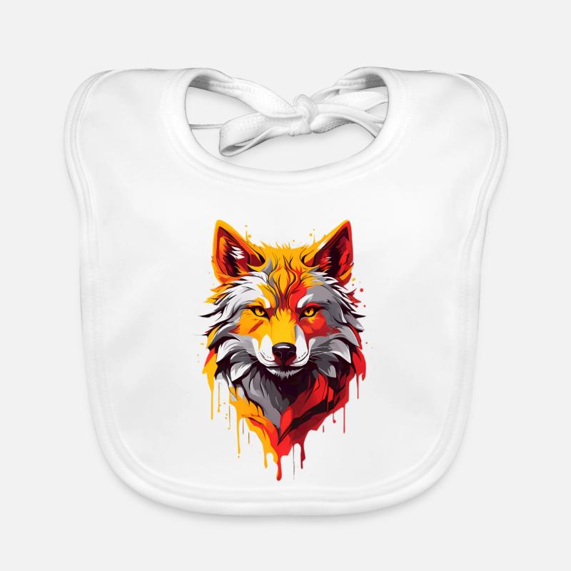 Coole Wolf - Baby Bio-Lätzchen - Weiß