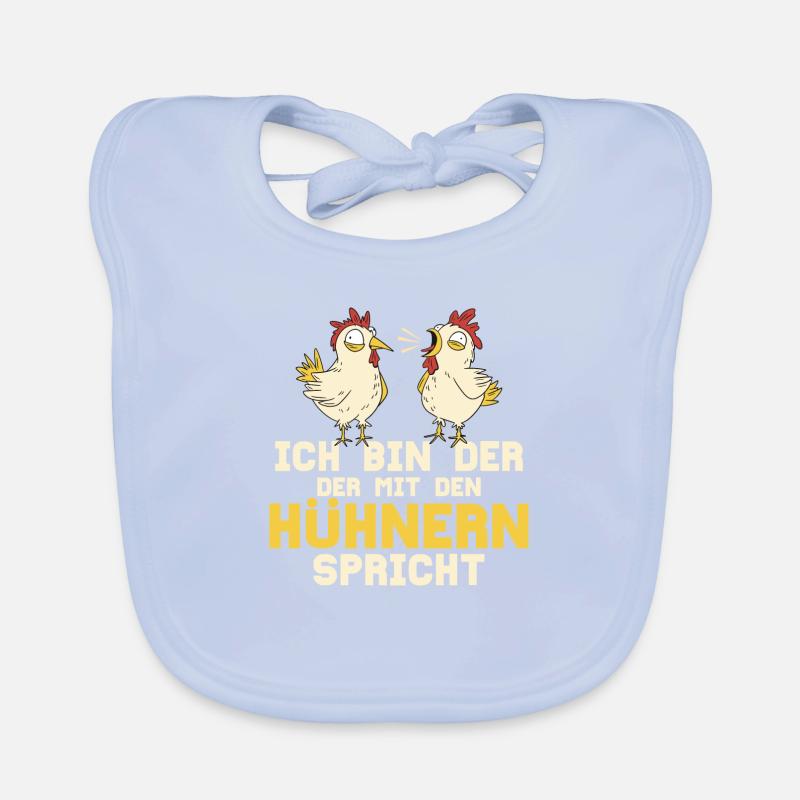Ich bin der der mit den Hühnern spricht Huhn Bauer Baby Bio-Lätzchen