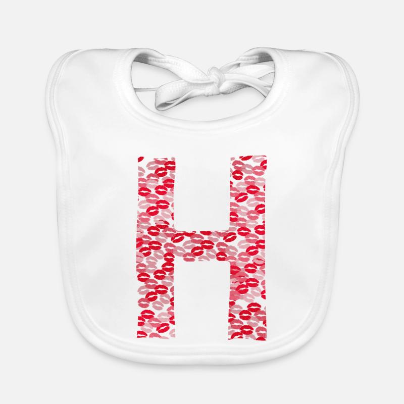 Lettre H - tshirt bisous Bavoir bio Bébé