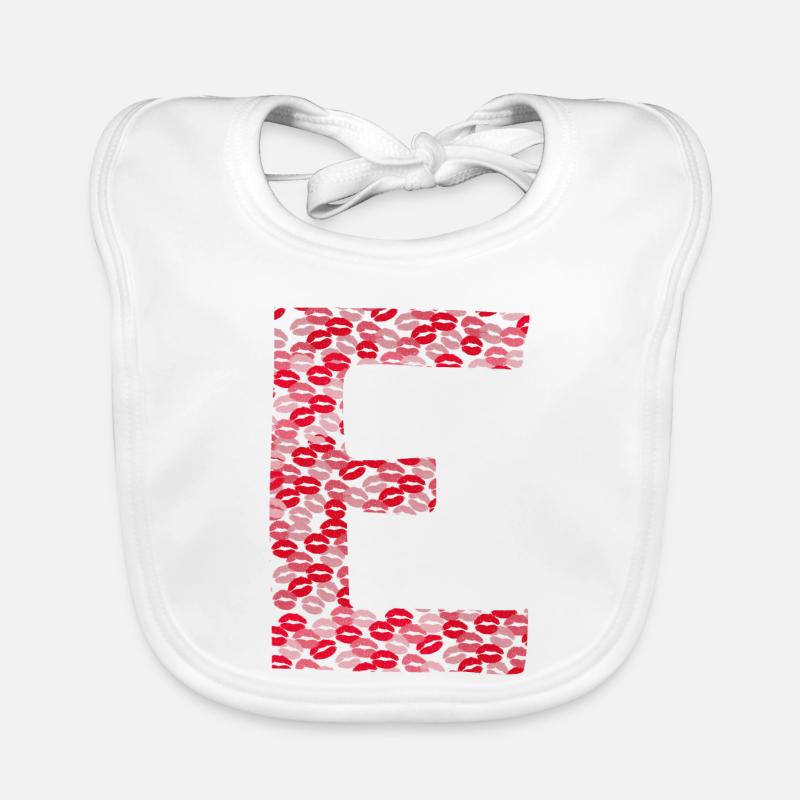 Lettre E - tshirt bisous Bavoir bio Bébé