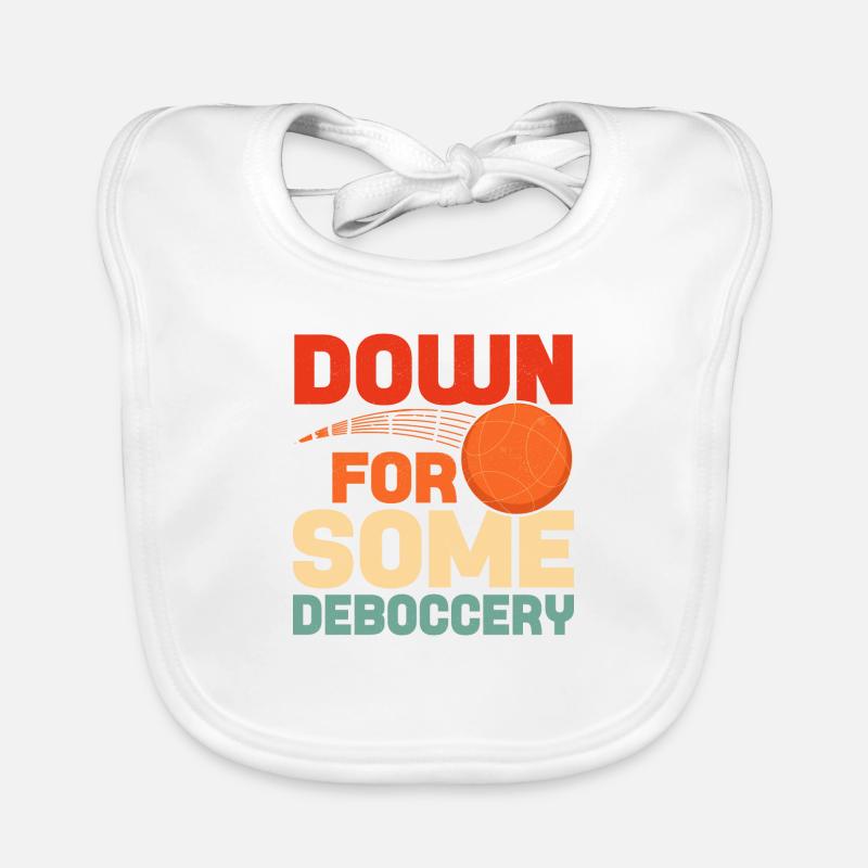 Vers le bas pour un peu de pétanque d’équipe de pétanque de déboccery Bavoir bio Bébé