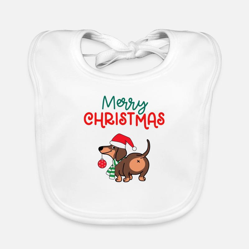 Joyeux Noël, teckel Bavoir bio Bébé