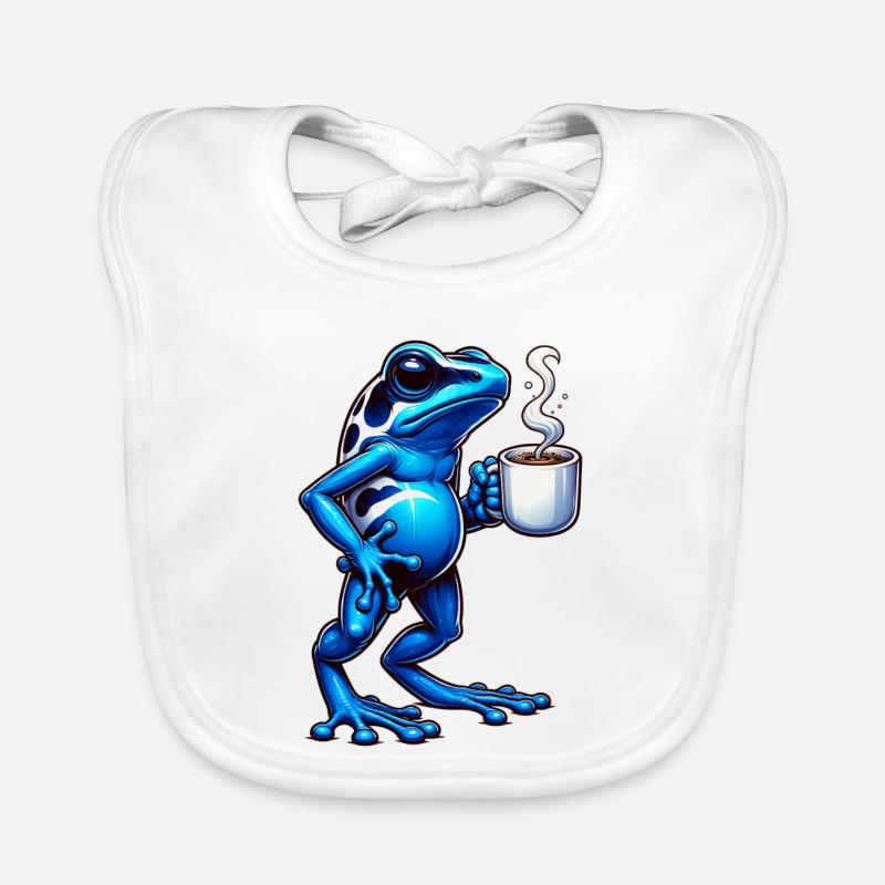 Café Poison Frog - Bavoir bio Bébé - blanc